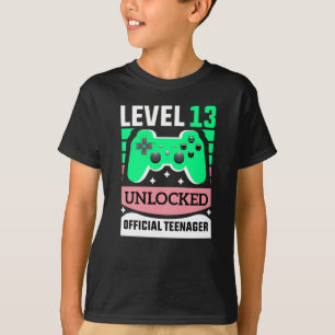 Grappig Niveau 13 Ontgrendeld Officiële Tiener T-s T-shirt
