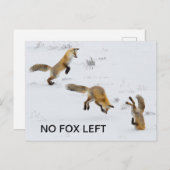 Grappig "No Fox left" Briefkaart (Voorkant / Achterkant)