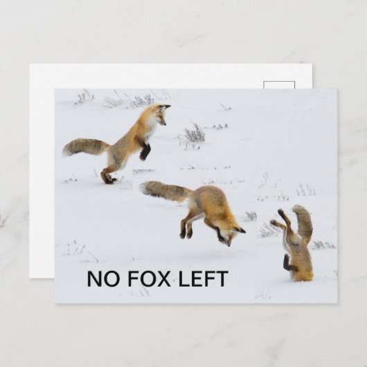 Grappig "No Fox left" Briefkaart (Voorkant / Achterkant)
