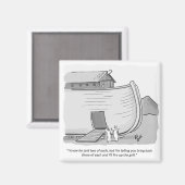 Grappig Noah's Ark Grill Cartoon Humor Magneet (Voorkant / Achterkant)