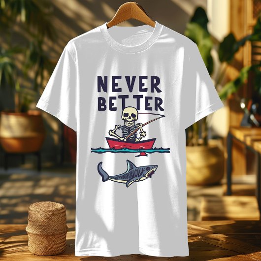 Grappig Nooit Beter Skelet, Gevist Grappig Skelet T-shirt