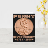 Grappig Nooit Vergeet Penny Coin 1 Cent Retro 2025 Kaart (Gele Bloem)