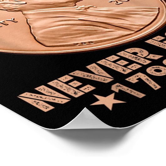 Grappig Nooit Vergeet Penny Coin 1 Cent Retro 2025 Poster (Hoek)