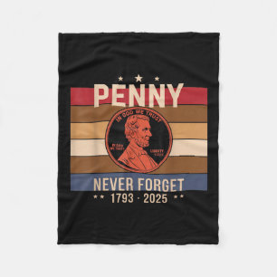 Grappig Nooit Vergeet Penny Coin 1 Cent Retro Stij Fleece Deken