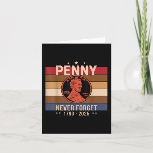 Grappig Nooit Vergeet Penny Coin 1 Cent Retro Stij Kaart (Voorkant)
