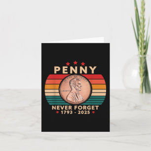Grappig Nooit Vergeet Penny Coin 1 Cent Retro Styl Kaart