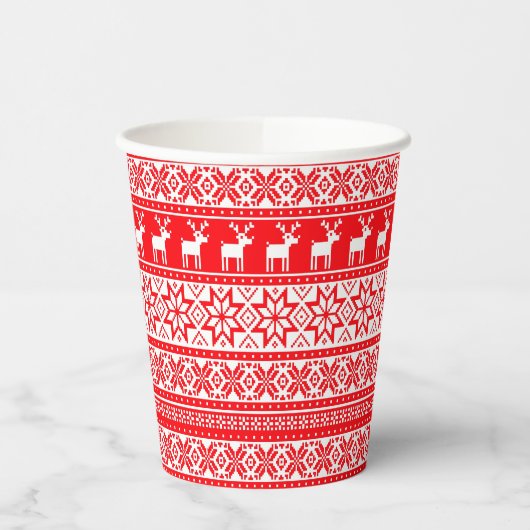 Grappig Noords lelijk kersttruienfeest Papieren Bekers (Links)