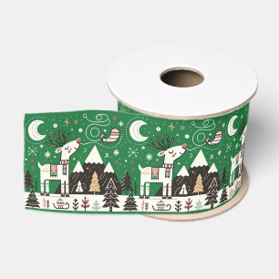 Grappig Noords Rendier Patroon Grosgrain Lint