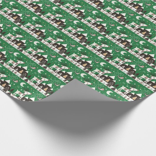 Grappig Noords rendierpatroon Cadeaupapier (Hoek)