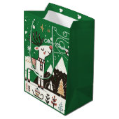 Grappig Noords rendierpatroon Medium Cadeauzakje (Achterkant Gekanteld)