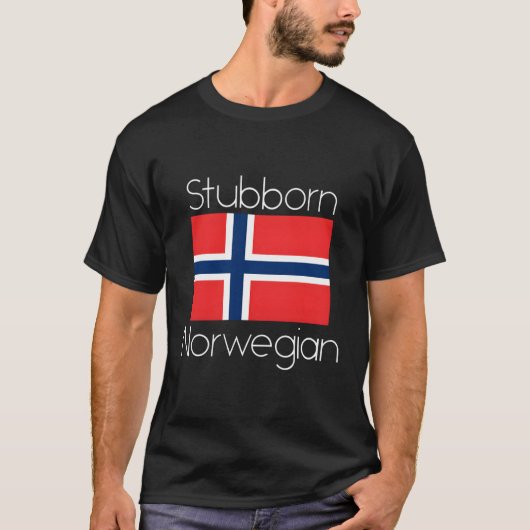 Grappig Noors Gezegde met vlag T-shirt (Voorkant)