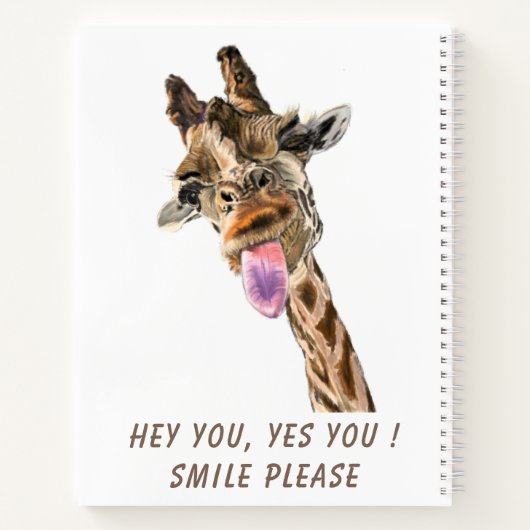 Grappig Notitieboek met afspeelbare Giraffe - Smil (Achterkant)