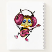 Grappig Notitieboek met Guitar Player Bee (Achterkant)