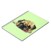 Grappig Notitieboek met Pug Dog - Uw kleuren (Linkerzijde)