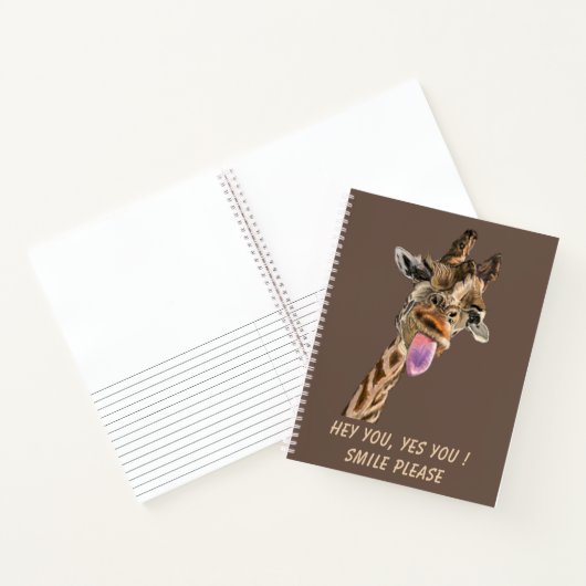 Grappig Notitieboek met speelse Giraffe - Aangepas (Binnen)