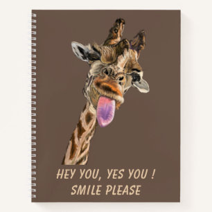 Grappig Notitieboek met speelse Giraffe - Aangepas