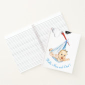 Grappig Notitieboek Ooievaar met Baby - aangepaste (Binnen)