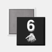 Grappig nummer 6 bijpassend 67 Meme kostuum  Magneet (Voorkant / Achterkant)