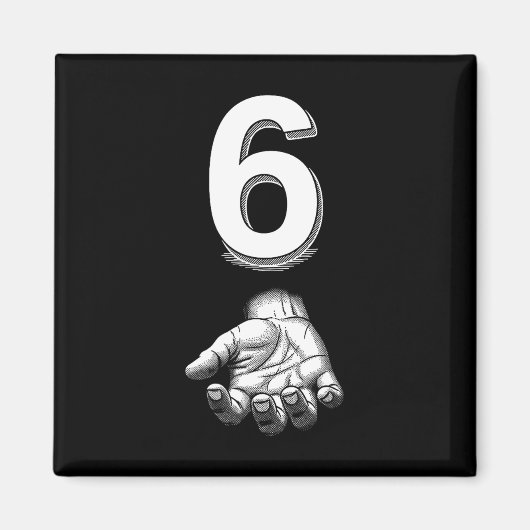 Grappig nummer 6 bijpassend 67 Meme kostuum  Magneet (Voorkant)