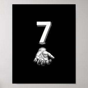 Grappig nummer 7 bijpassend 67 meme kostuum poster