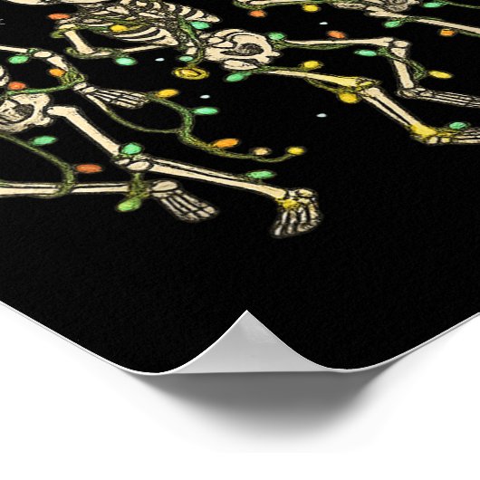 Grappig Nurse Skeleton Christmas Light Dance Steth Poster (Hoek)