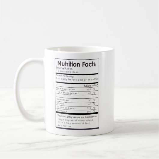 Grappig Nutritioneel Fact van een geweldige BOSS-c Koffiemok (Links)