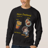 Grappig NZ Land van Pies Fries & Shakes Trui (Voorkant)