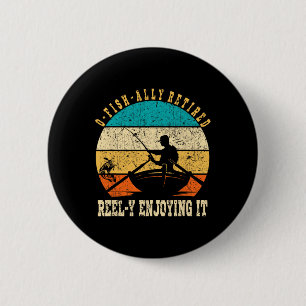 Grappig O-fish-ally Gepensioneerd Reel-y Genietend Ronde Button 5,7 Cm