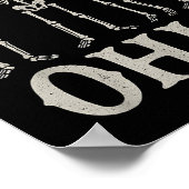 Grappig O-h-i-o State Skeleton Ohio Halloween Vint Poster (Hoek)