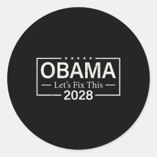 Grappig Obama 2028 laat deze retro politieke VS re Ronde Sticker