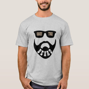 Grappig Obey the Beard (Dark Beard Brown Eyes) T-shirt