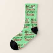 Grappig obsessieve kerstziekte sokken (Links - buitenkant)