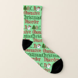 Grappig obsessieve kerstziekte sokken