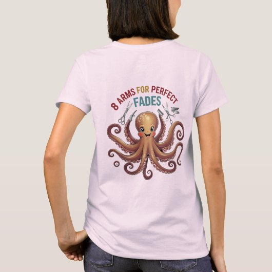 Grappig Octopus Barber Shirt – Multi-Tool Hair Sty (Achterkant)