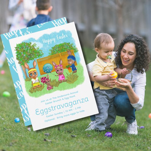 Grappig Oddball Bunny Paasrunch & Egg Hunt Kaart