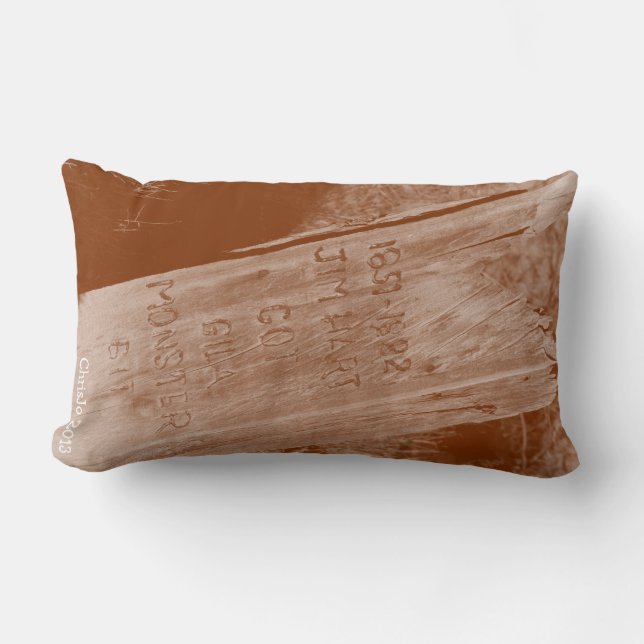 Grappig ode van een cowboy oude houten graf. kussen (Voorkant)