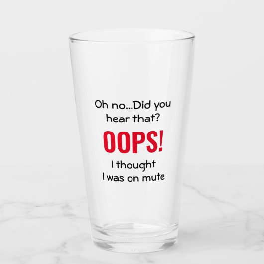 Grappig OEPS, IK DACH DAT IK GESMOORD WAS Glas (Voorkant)