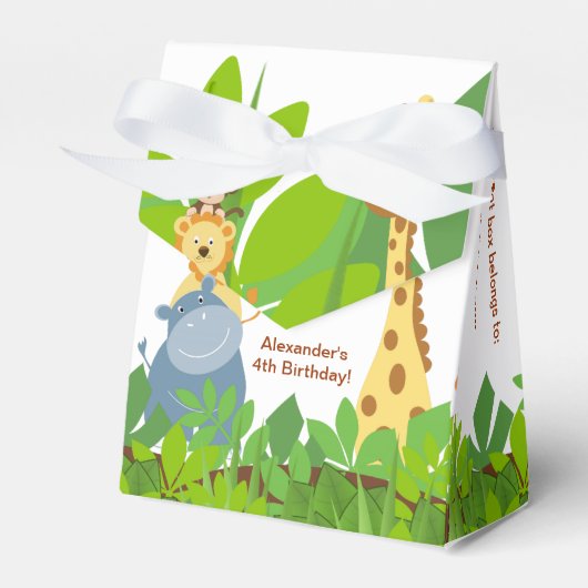 Grappig Oerwoud Baby Dieren Tent Favor Box Bedankdoosjes (Voorkant Zijde)