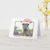Grappig Oerwoud Giraffe Kerstvakantie Kaart (Gele Bloem)