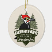 Grappig of is het gepilde specht uitspraak keramisch ornament (Links)