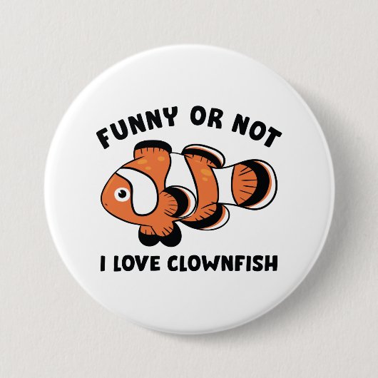 Grappig of niet dat ik van Clownfish hou Ronde Button 7,6 Cm (Voorkant)
