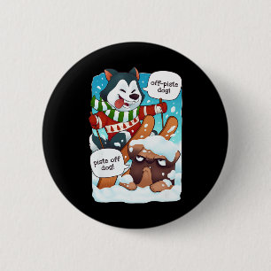 Grappig Off Piste Hond Piste Off Grappig Skiën T-S Ronde Button 5,7 Cm