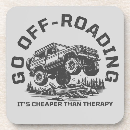 Grappig off-road citaat goedkoper dan therapie bier onderzetter (Voorkant)