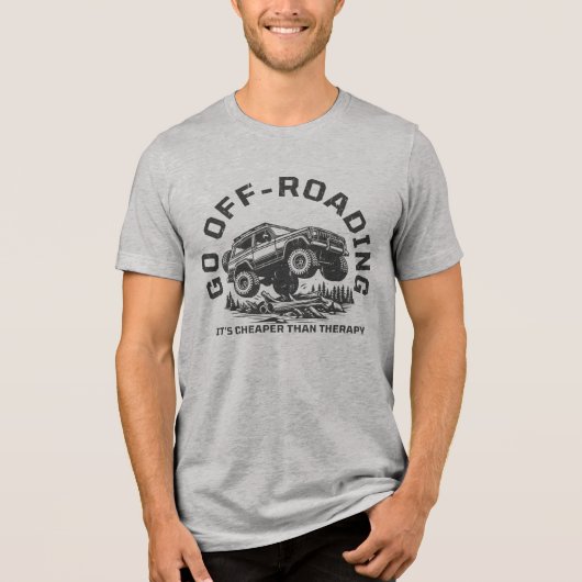 Grappig off-road citaat goedkoper dan therapie Tri-Blend shirt (Voorkant)