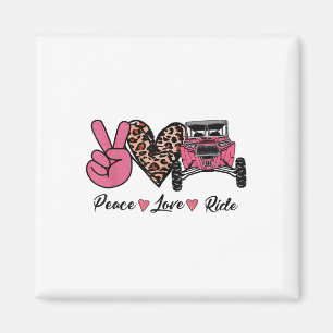 Grappig off road side by side UTV Peace Love Ride Magneet