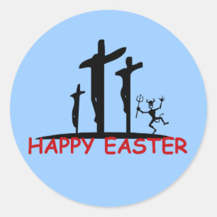 Grappig offensief Satan Ronde Sticker