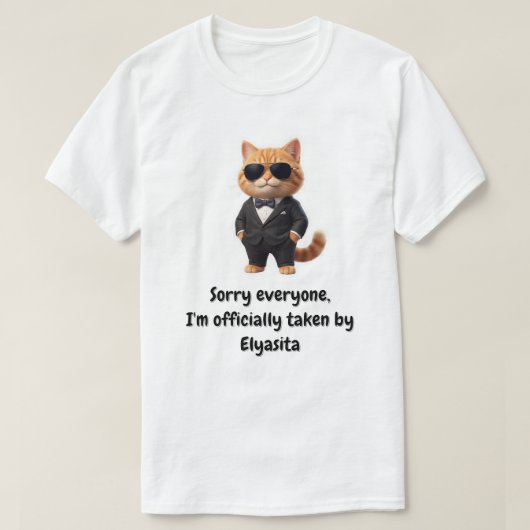 Grappig "Officieel bezet door" kat T-shirt (Design voorkant)