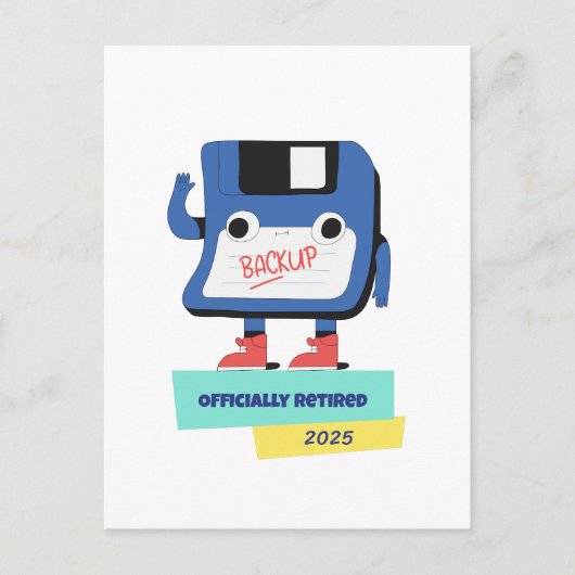 Grappig officieel gepensioneerd 2025 briefkaart (Voorkant)