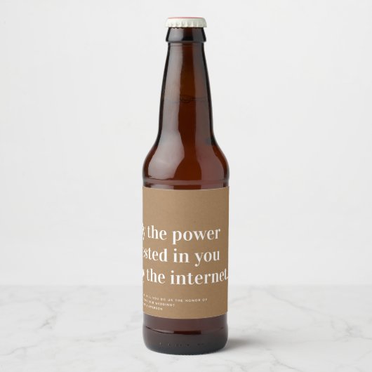 Grappig Officieel voorstel Kraft Bier Etiket (Voorkant)