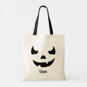 Grappig ogende Jack O'Lantern Custom Name Tote Bag (Achterkant)